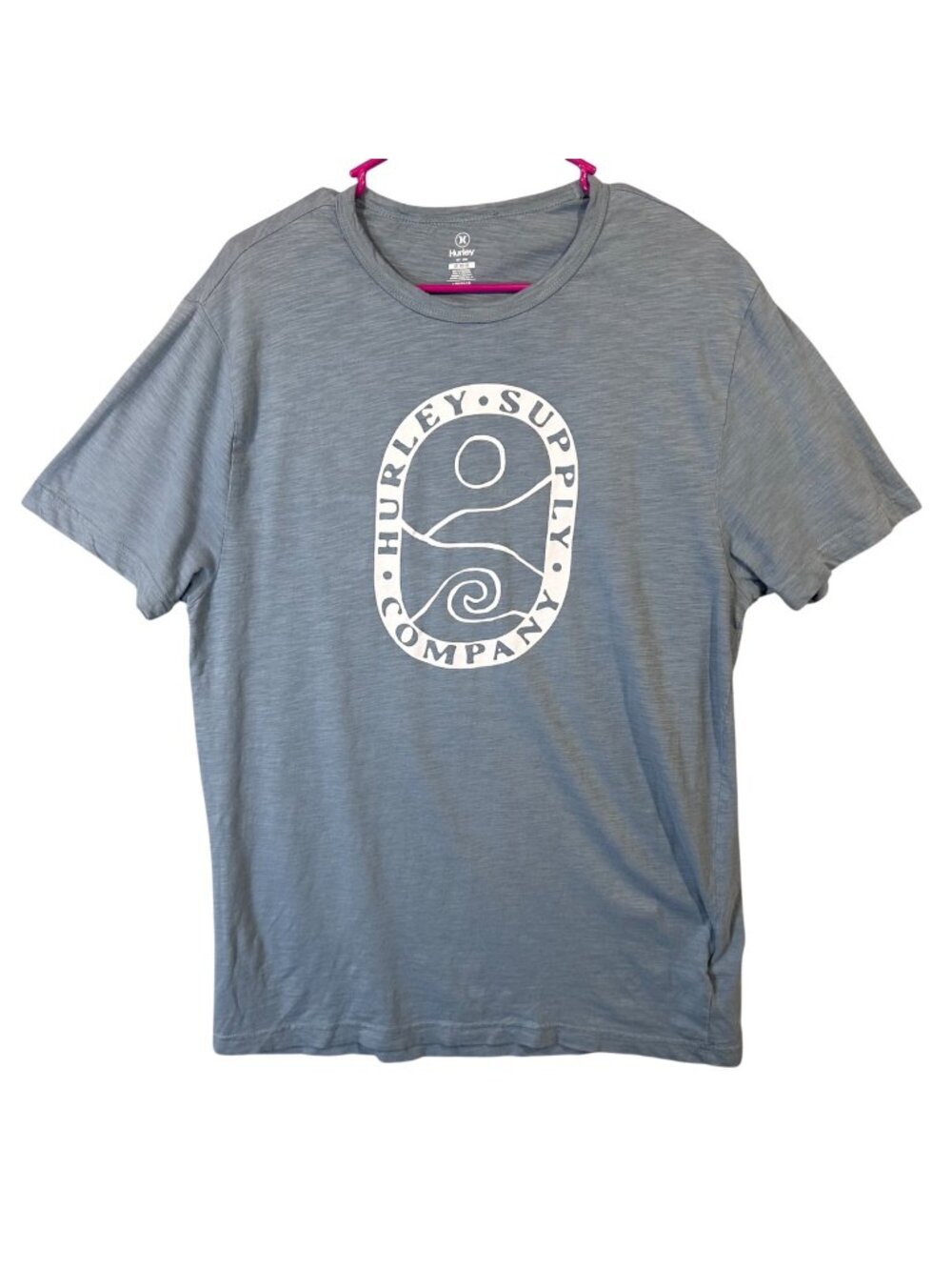 Hurley Mens Size M Blue Tee Supply Co Logo Graphic Short Sleeve Crewneck GUC